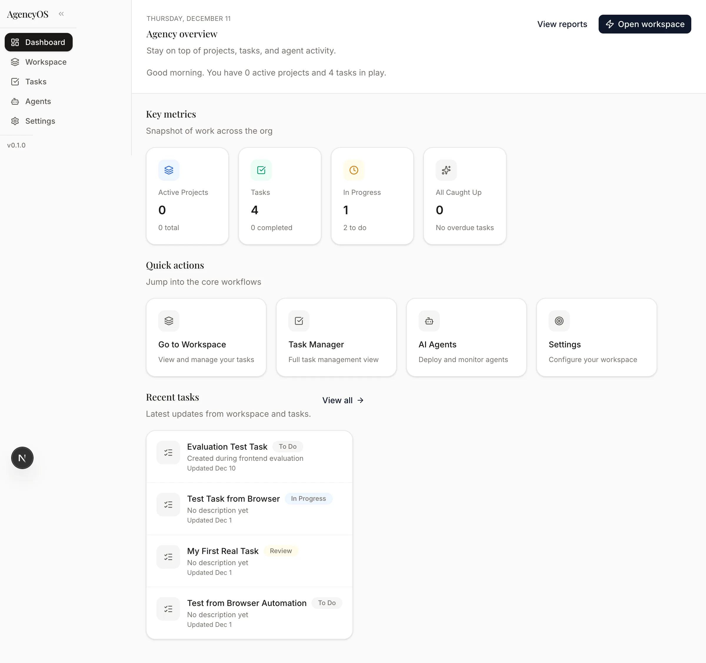 Agencyos Audit Dashboard