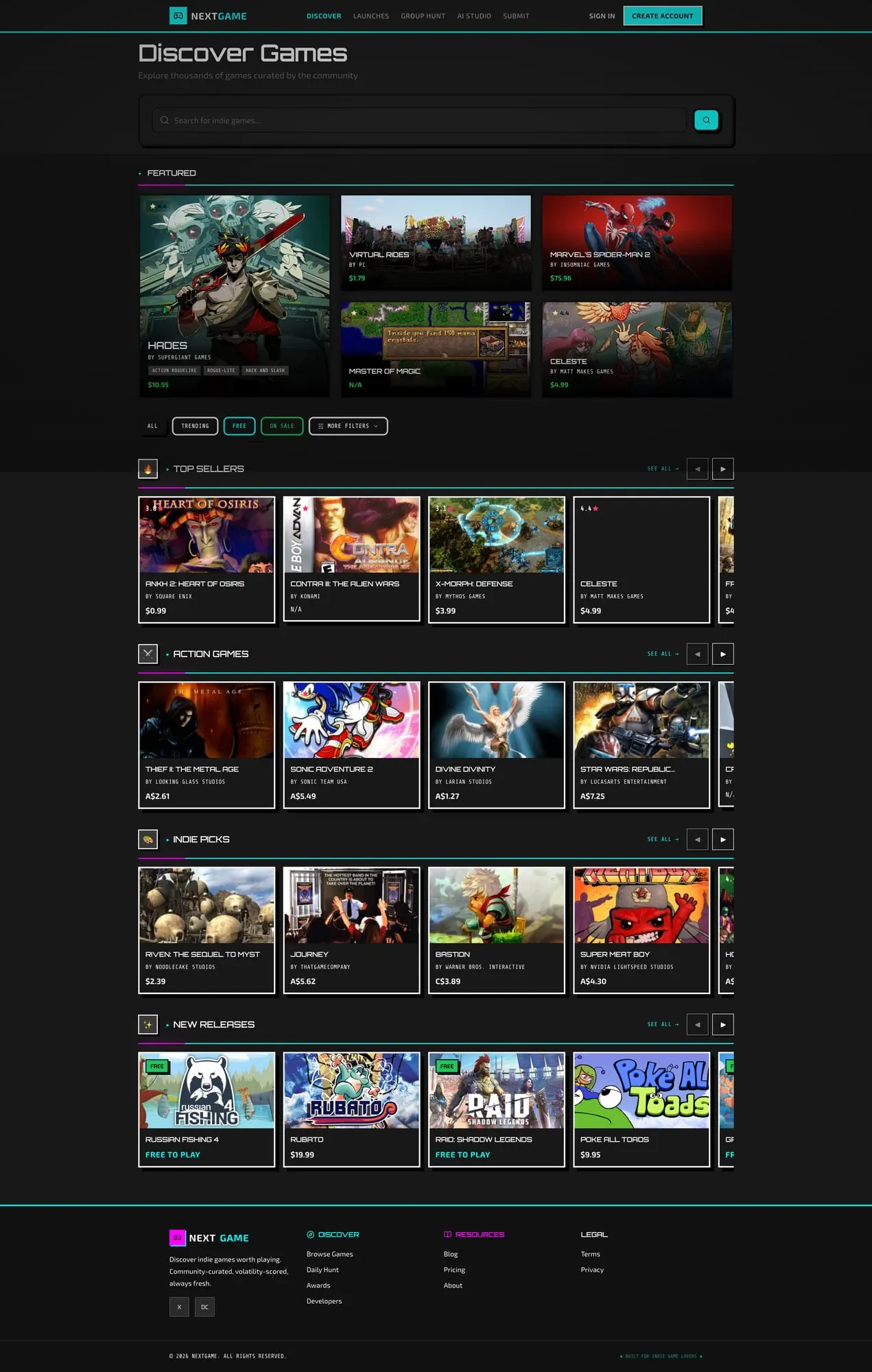 Nextgame Discover Desktop 2026 03