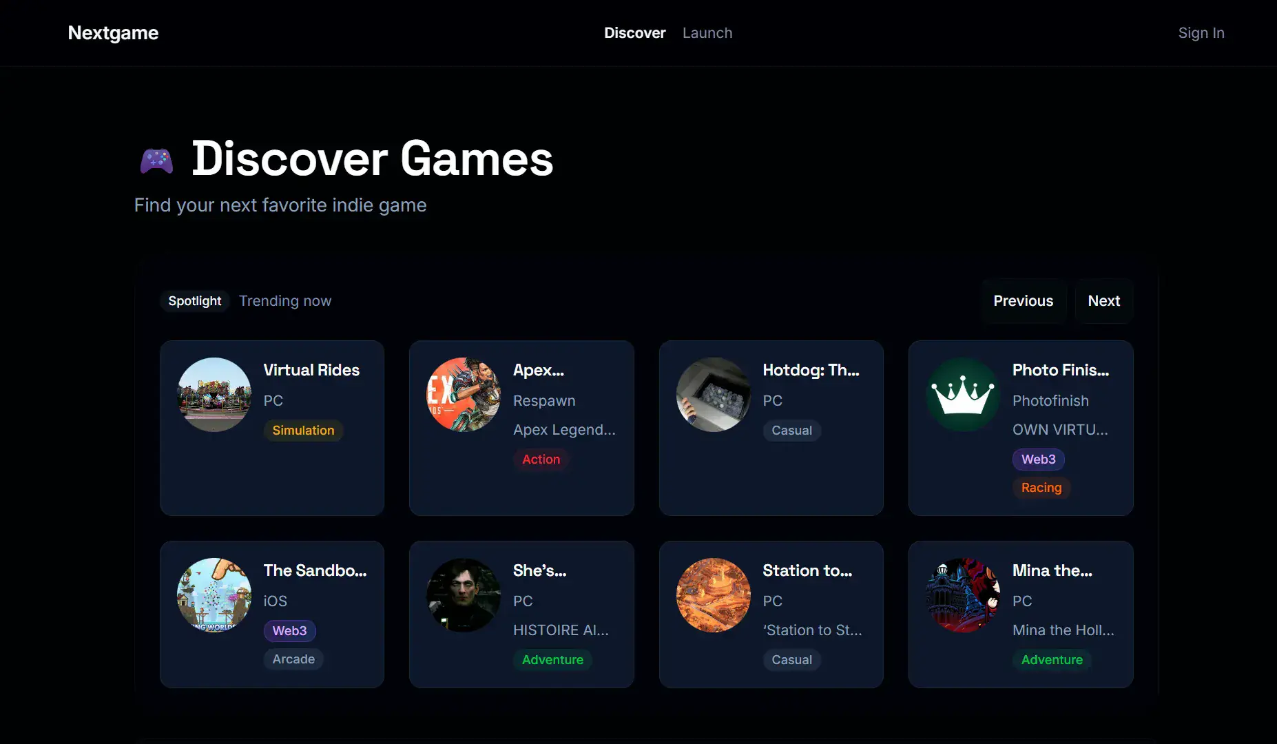 Nextgame Discover