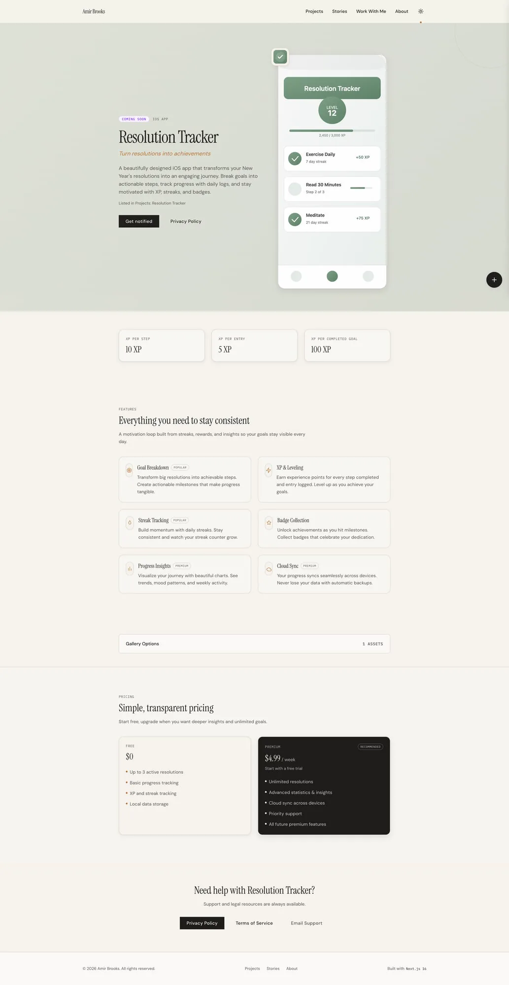 Resolution Tracker Resolution Tracker 01 Landing Page