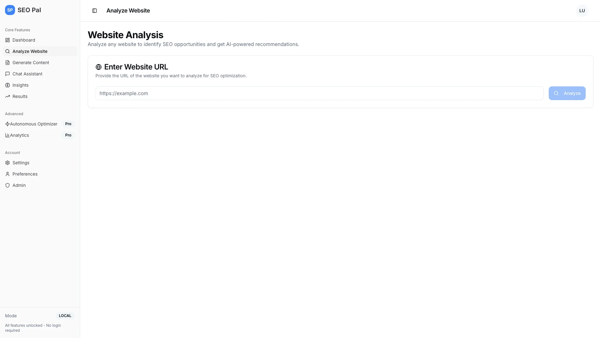 Seopal Analyze Page
