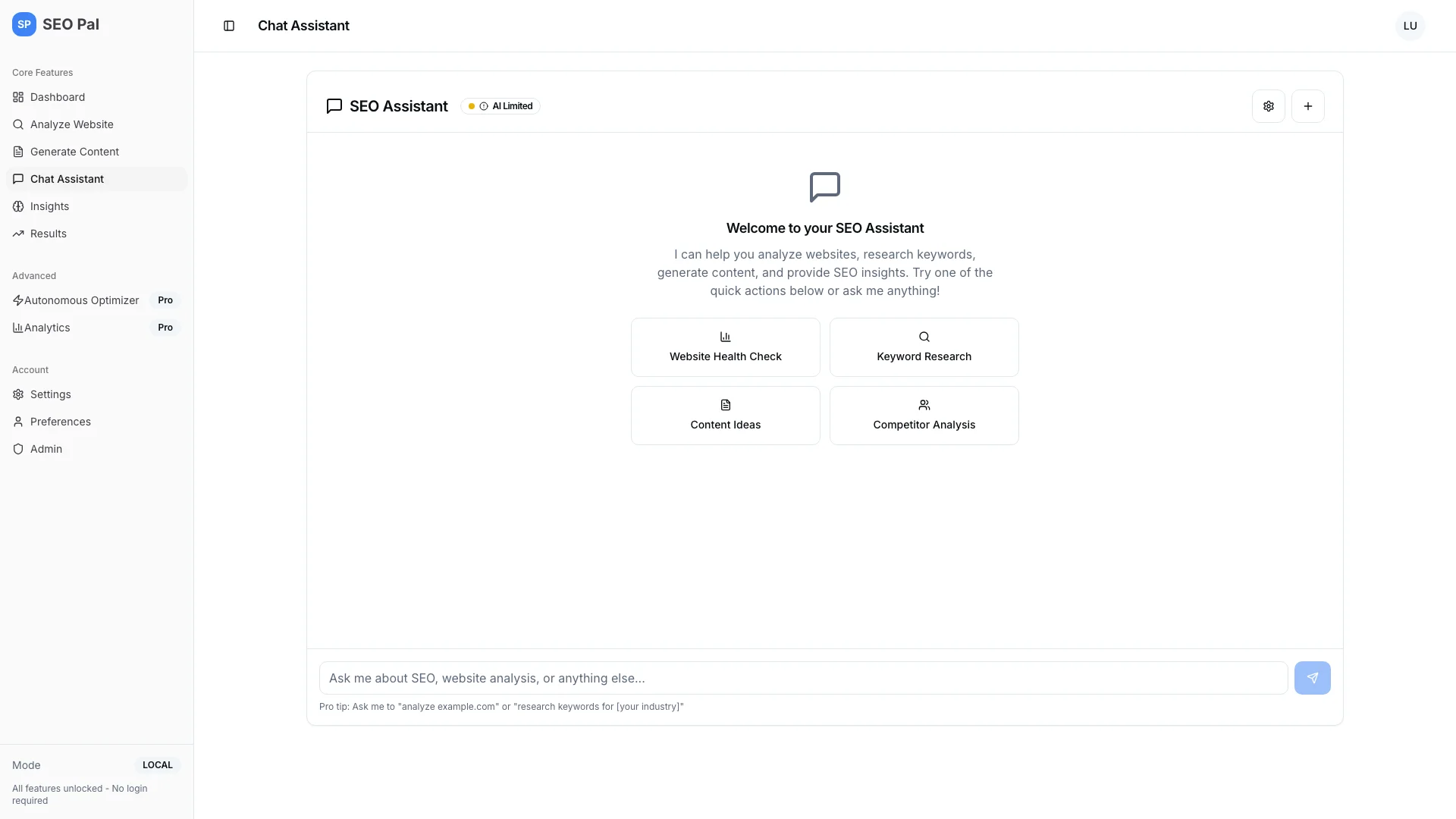 Seopal Chat Assistant Desktop 2026 01