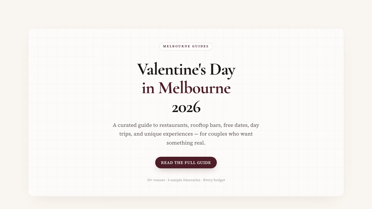 Valentine's Day Guide Melbourne plate image